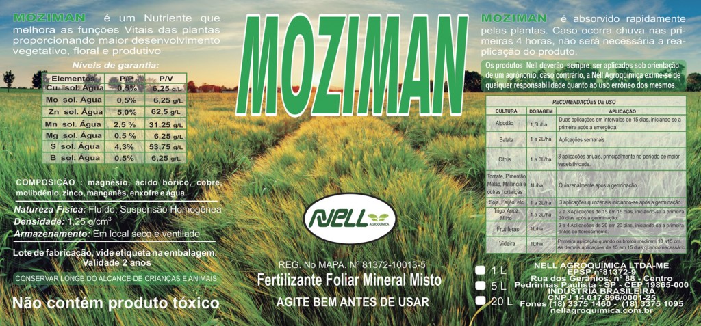 Moziman Fertilizante Foliar Mineral Misto Nellagroquímica